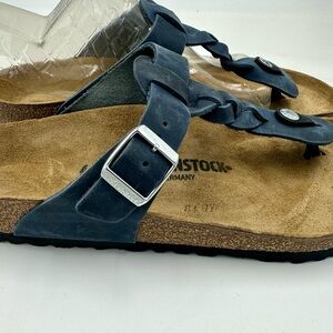 Birkenstock Gizeh Braided Oiled Leather Blue Habana
 Sandals 41 - US 10 NWOB